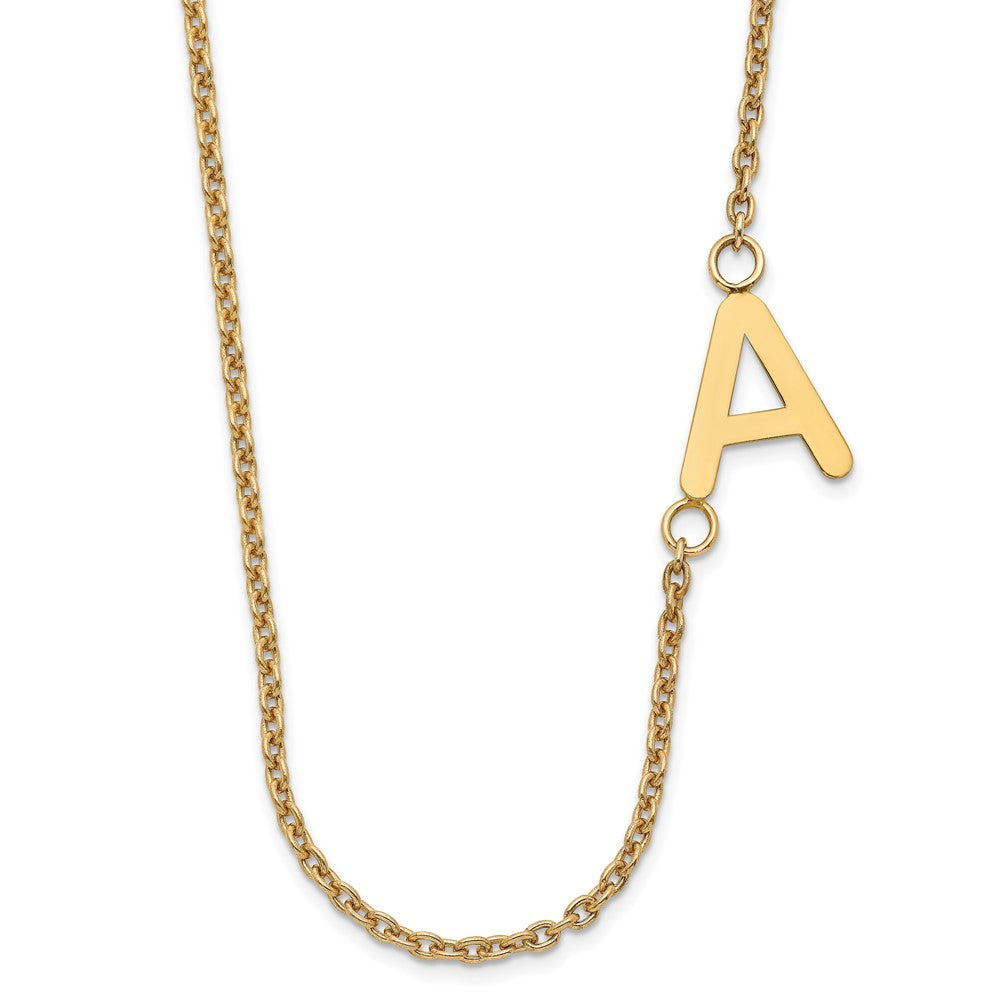 Sterling Silver/Gold-plated Small Offset Initial Necklace