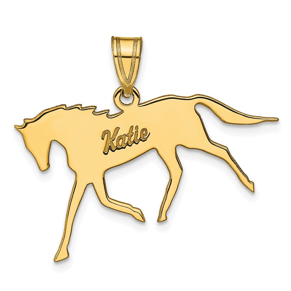 Sterling Silver/Gold-plated Horse with Name Pendant