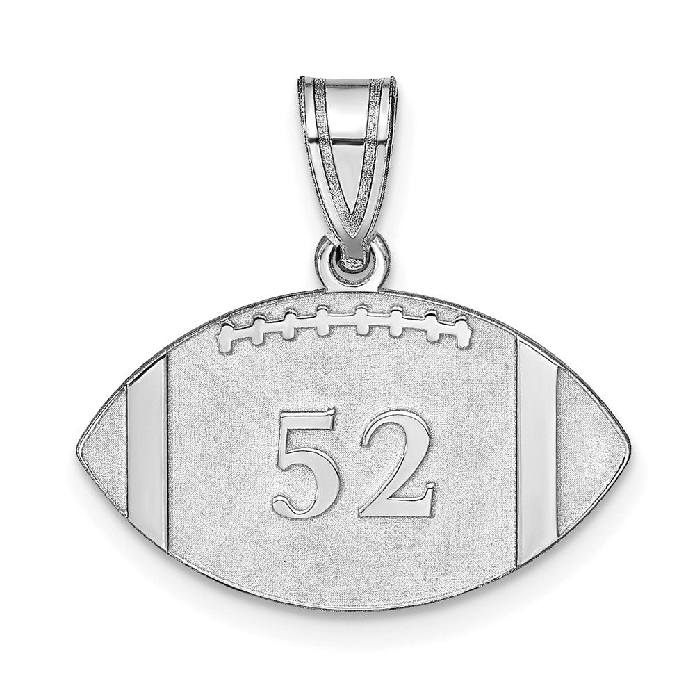 Sterling Silver/Rhodium-plated Personalized Football Pendant