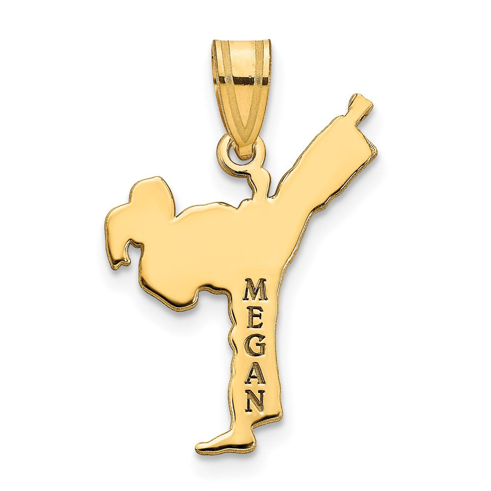 Sterling Silver/Gold-plated Personalized Girl Karate Pendant