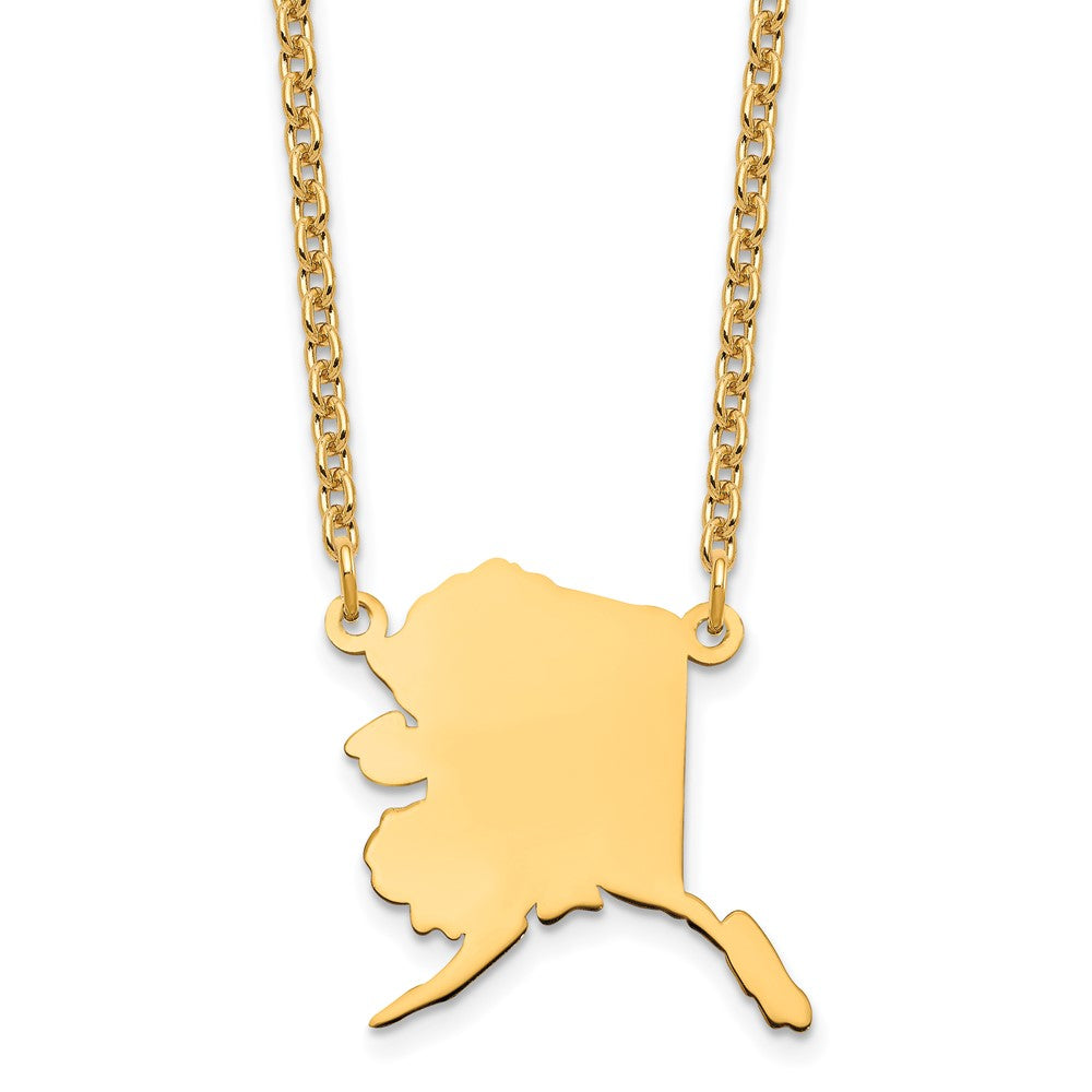 Sterling Silver/Gold-plated Alaska State Necklace