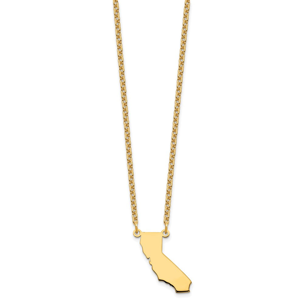 Sterling Silver/Gold-plated California State Necklace