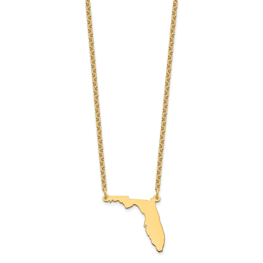 Sterling Silver/Gold-plated Florida State Necklace