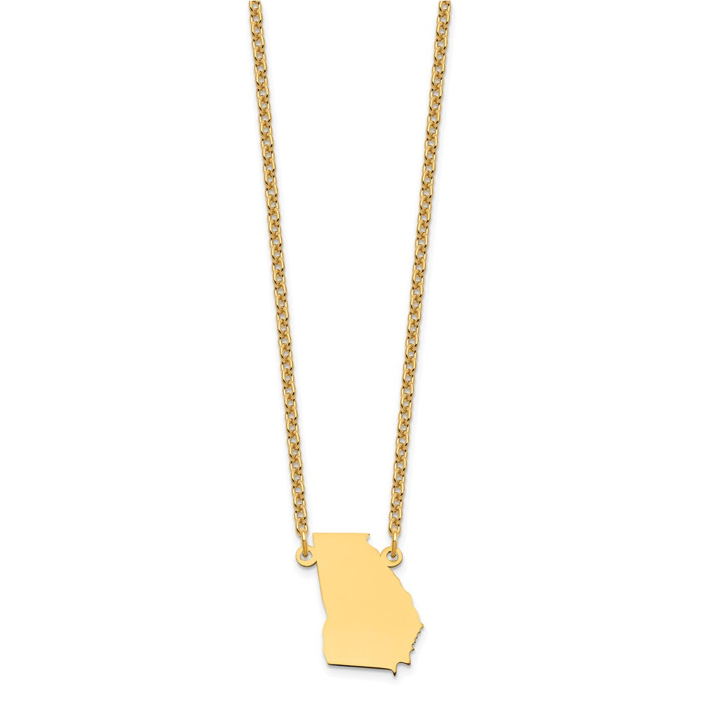 Sterling Silver/Gold-plated Georgia State Necklace