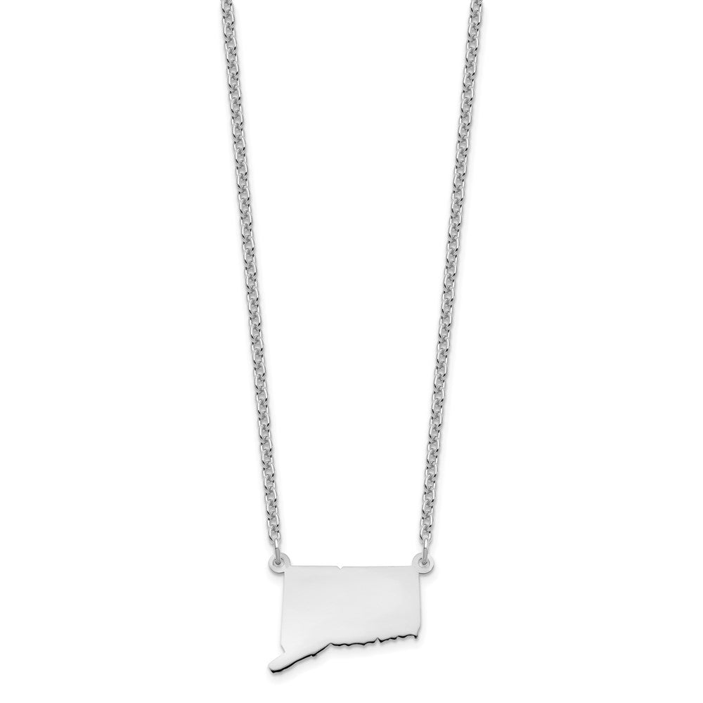 Sterling Silver/Rhodium-plated Connecticut State Necklace