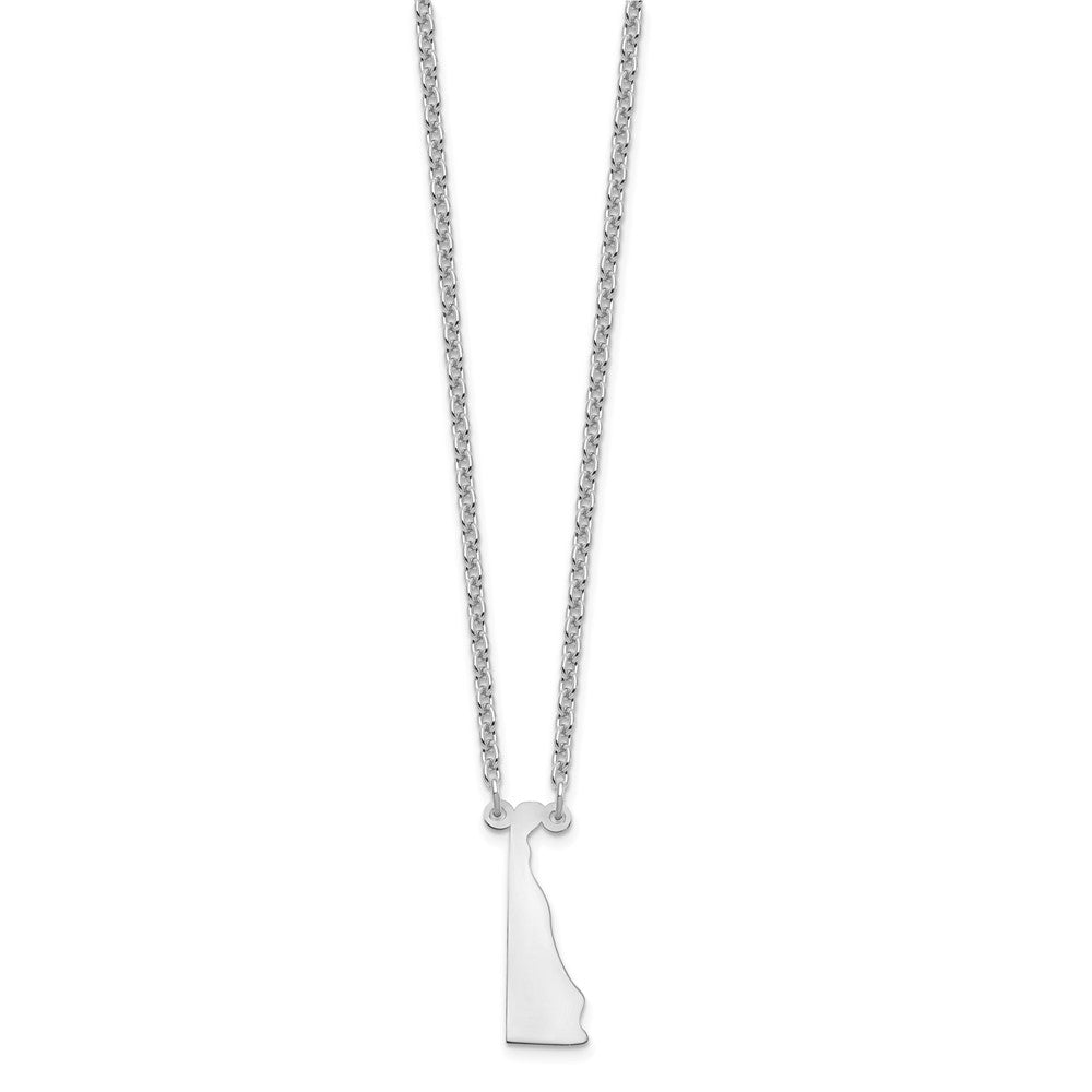 Sterling Silver/Rhodium-plated Delaware State Necklace