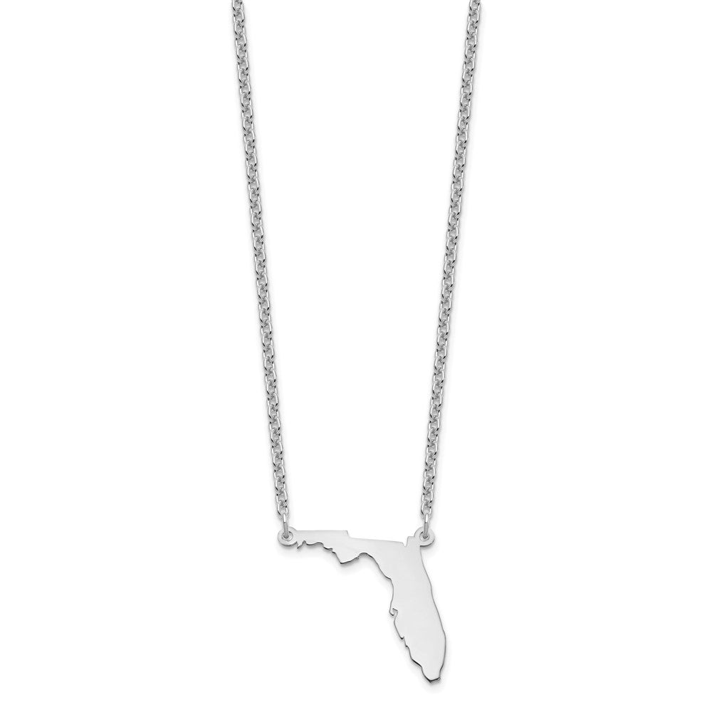 Sterling Silver/Rhodium-plated Florida State Necklace