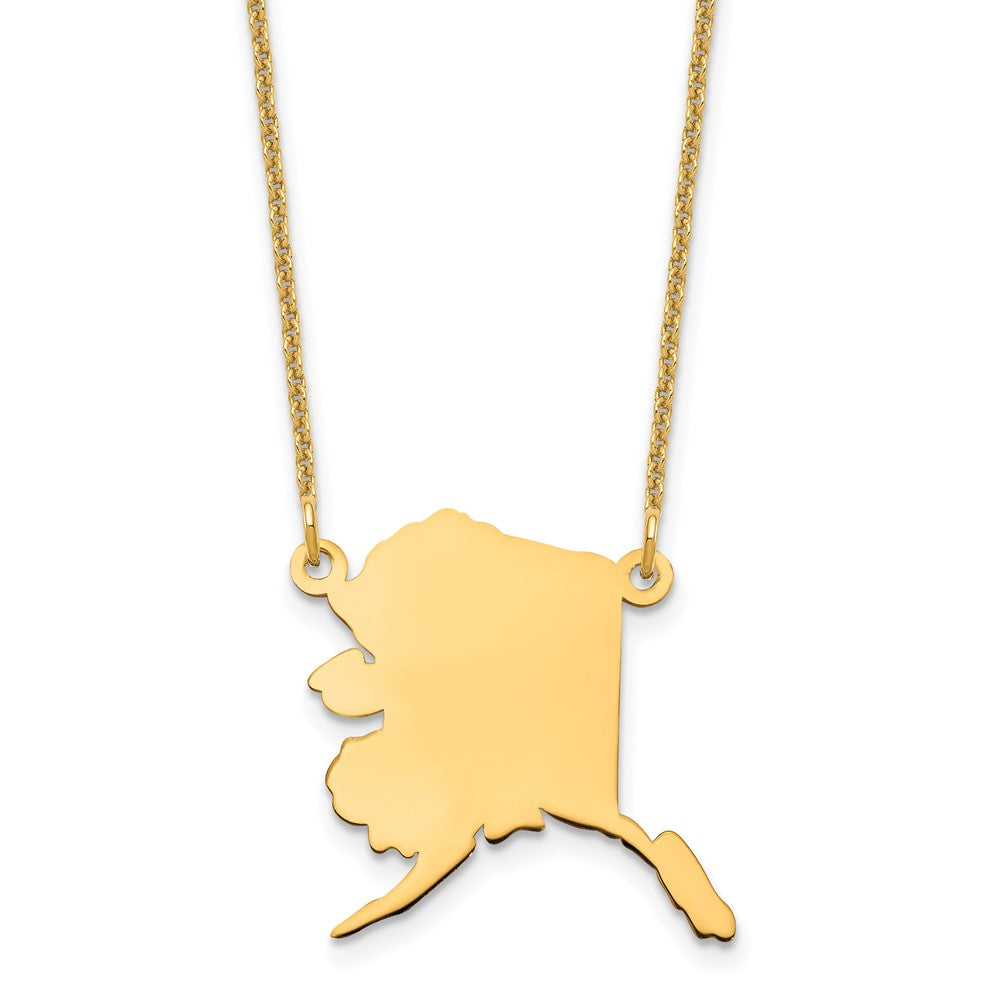 14KY Alaska State Necklace