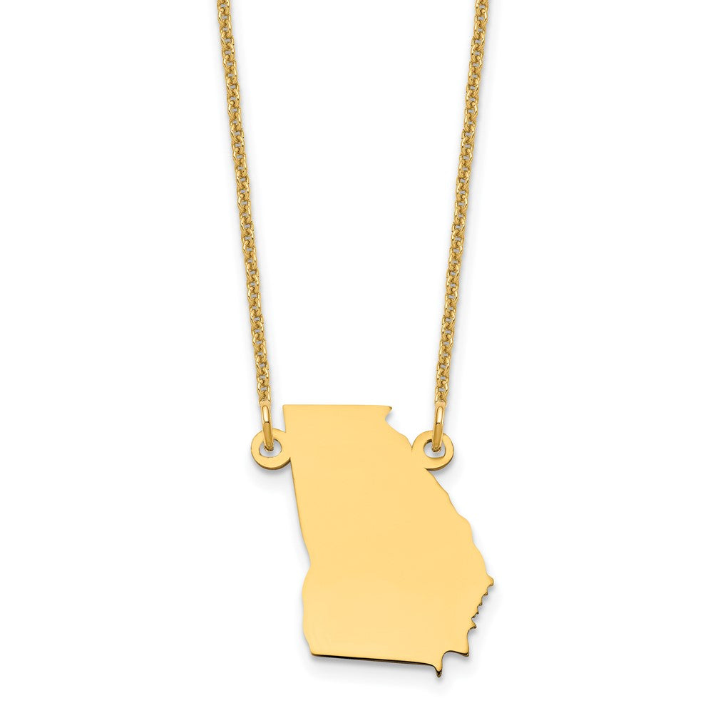 14KY Georgia State Necklace