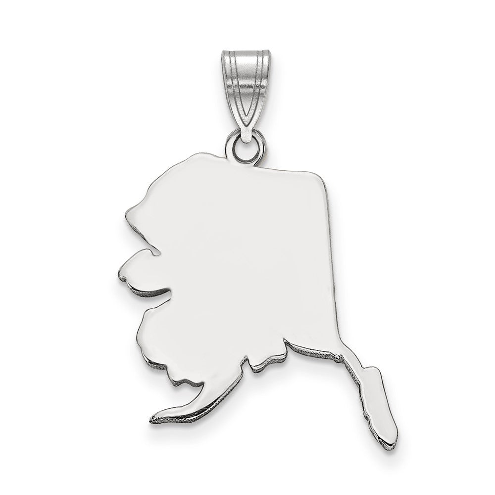 Sterling Silver/Rhodium-plated Alaska State Pendant