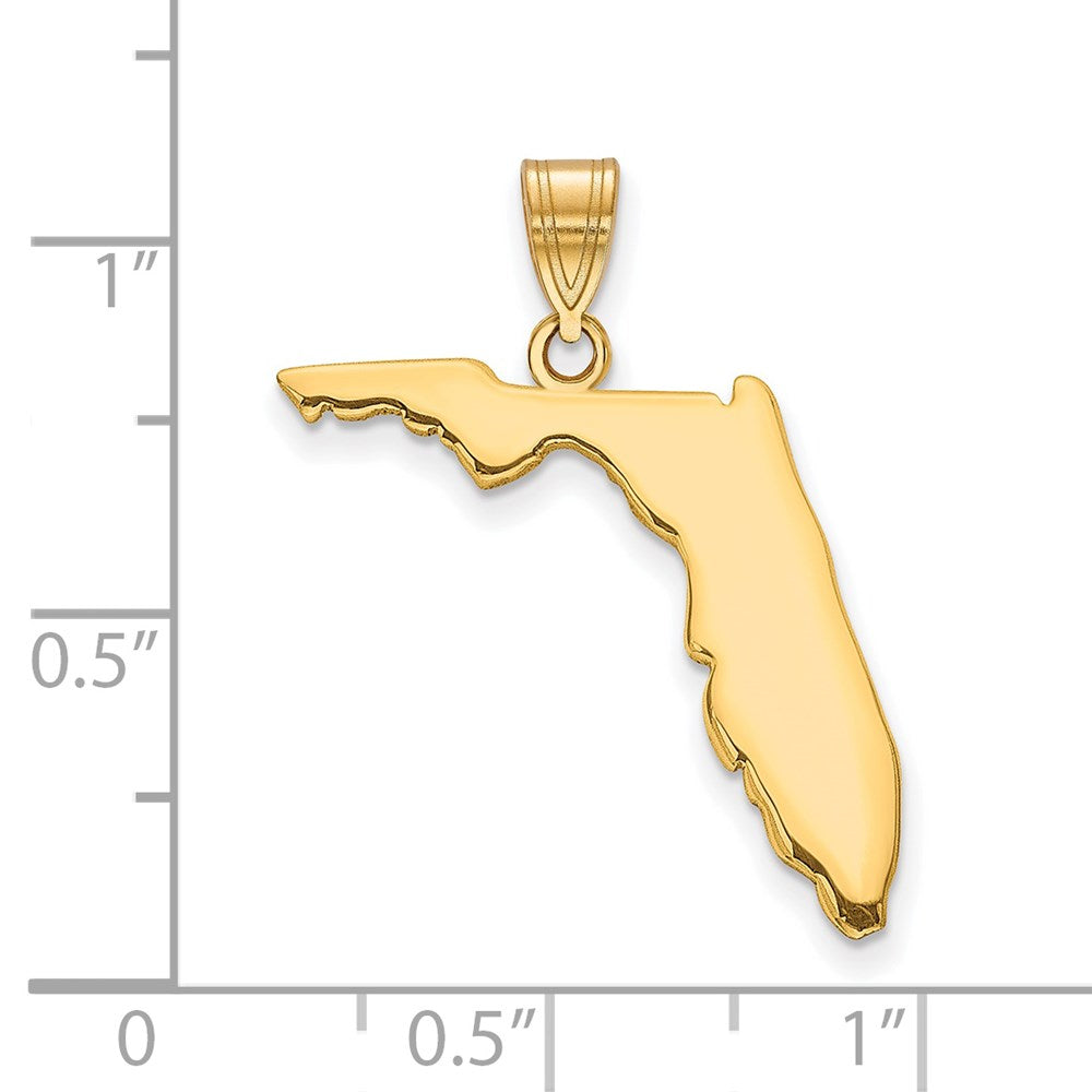 Sterling Silver/Gold-plated Florida State Pendant