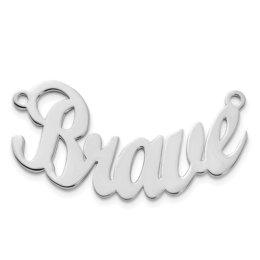 Sterling Silver/Rhodium-plated Curved Name Plate