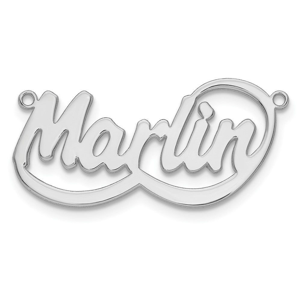 14k White gold Swoop Name Plate