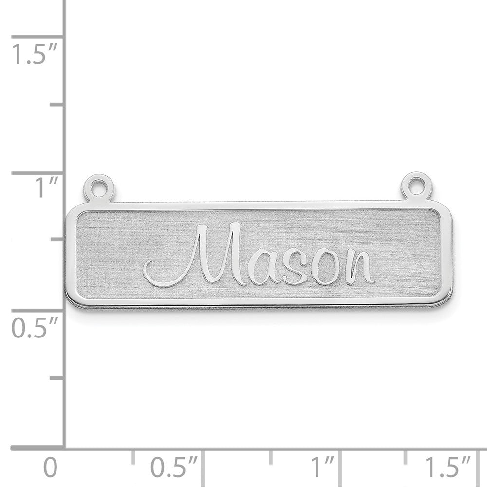 Sterling Silver/Rhodium-plated Satin Name Plate Bar