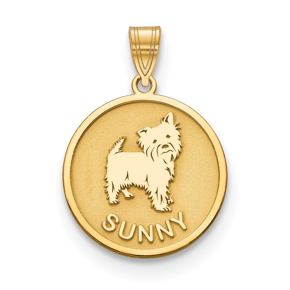 Sterling Silver/Gold-plated Dog Pendant