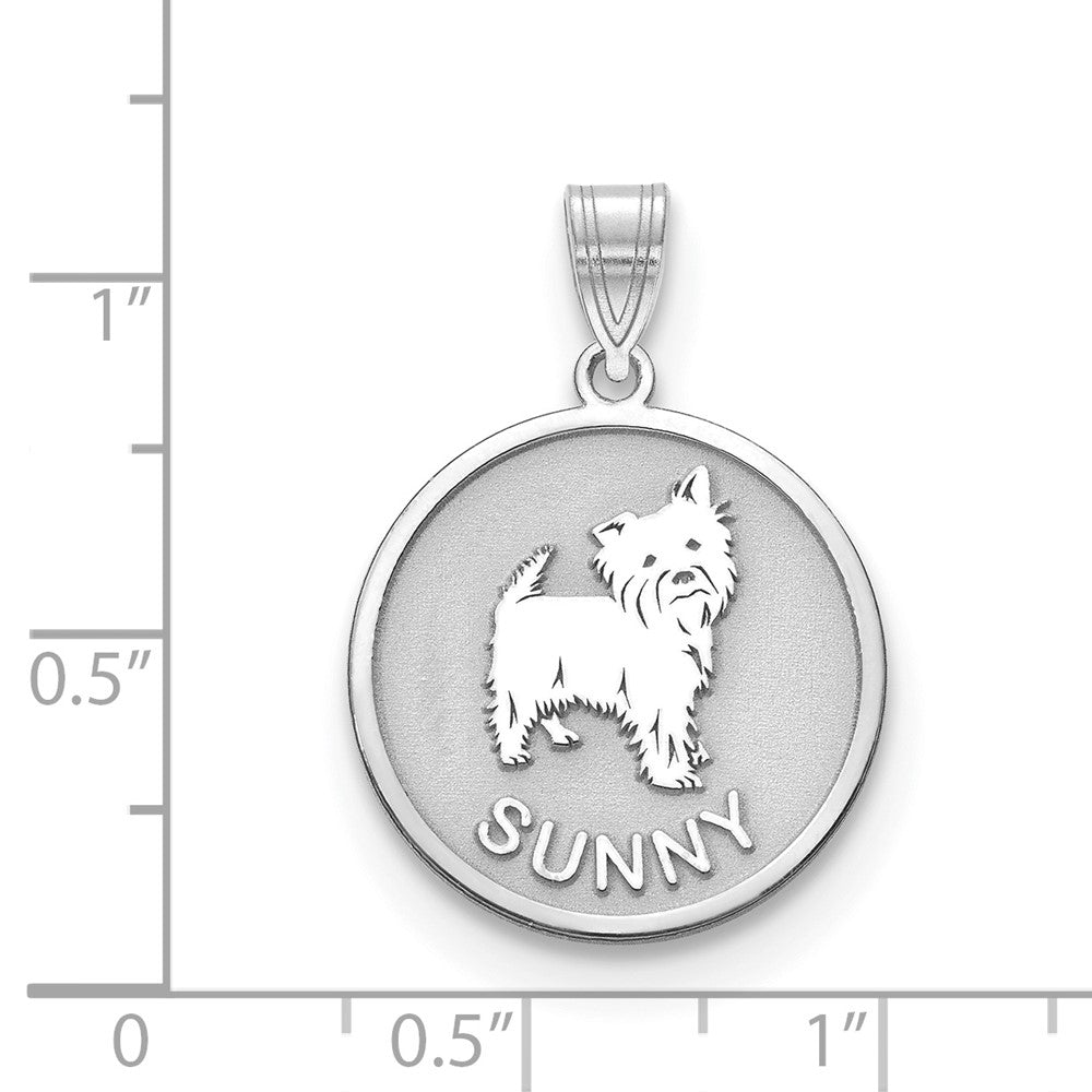 Sterling Silver Rhodium Plated Dog Pendant