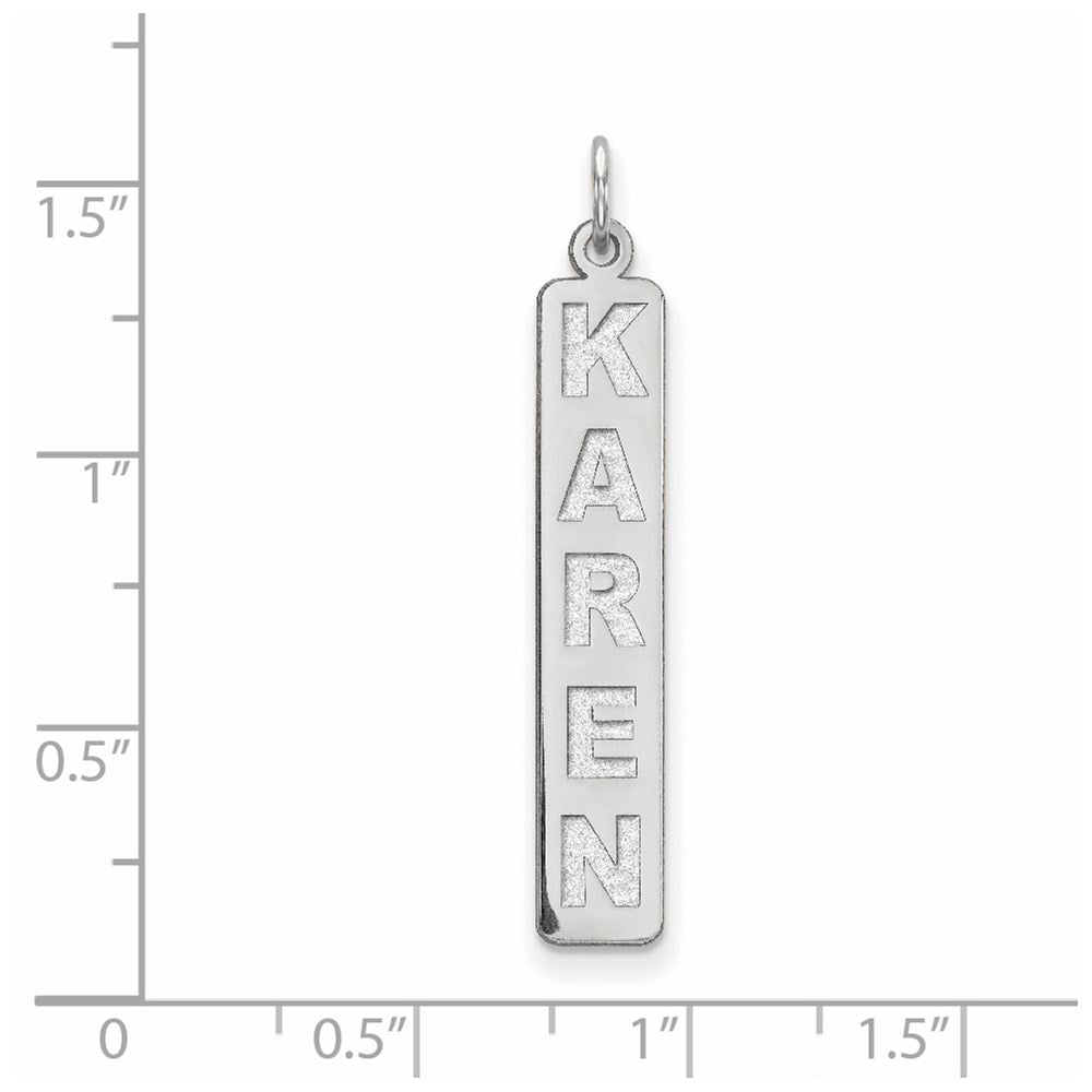 10k White Gold Large Arial Black New Font Bar Charm