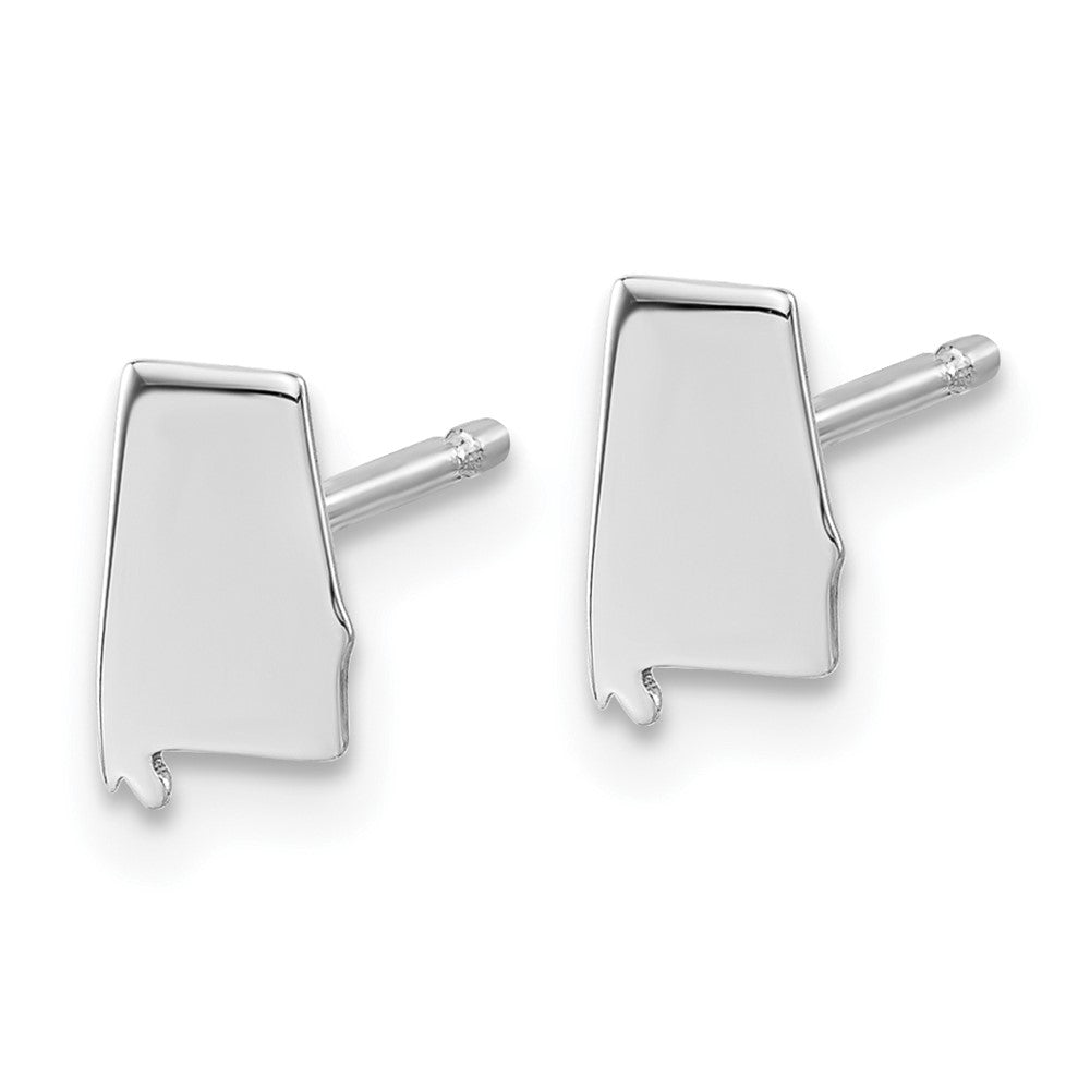 Sterling Silver/Rhodium-plated Alabama State Earrings