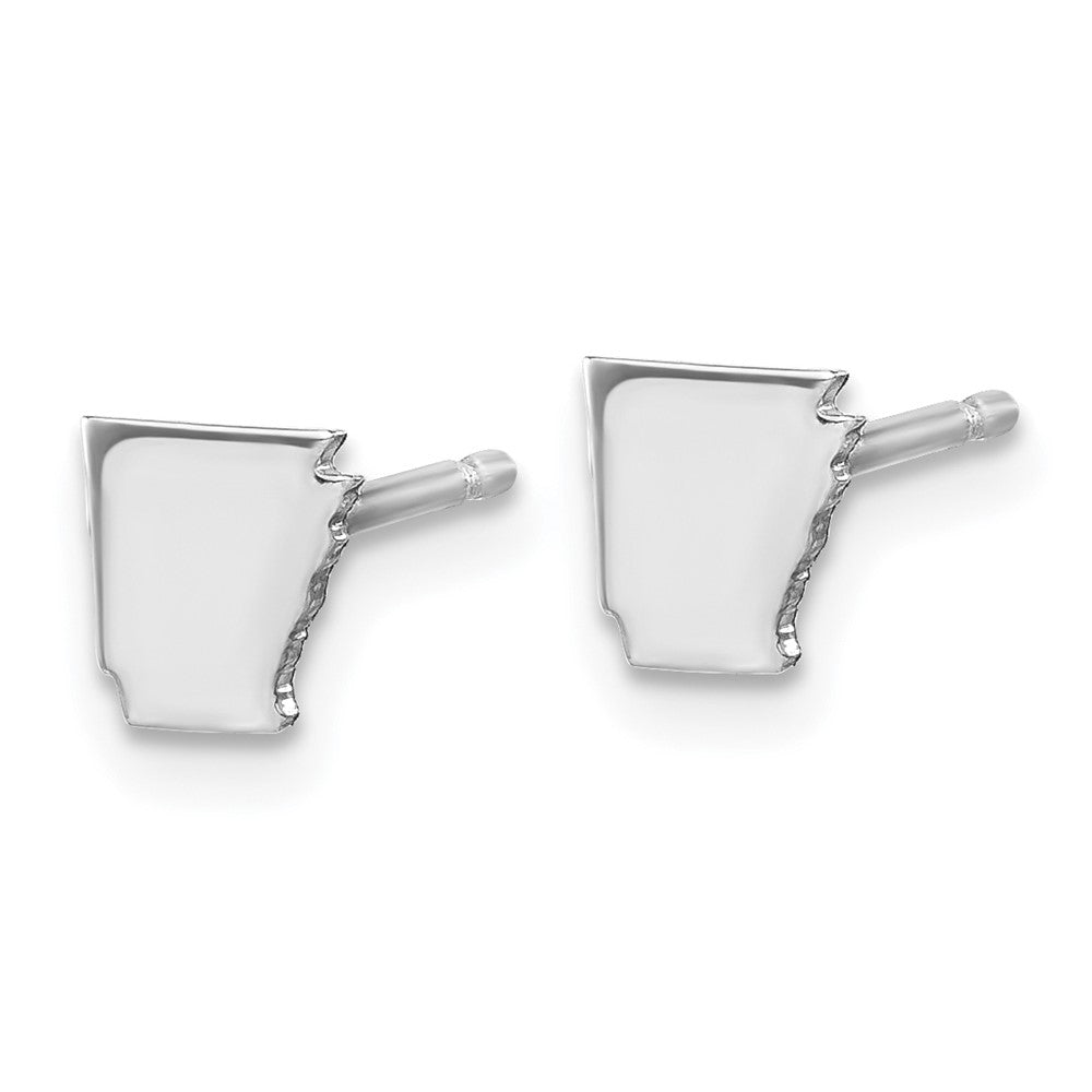 Sterling Silver/Rhodium-plated Arkansas State Earrings