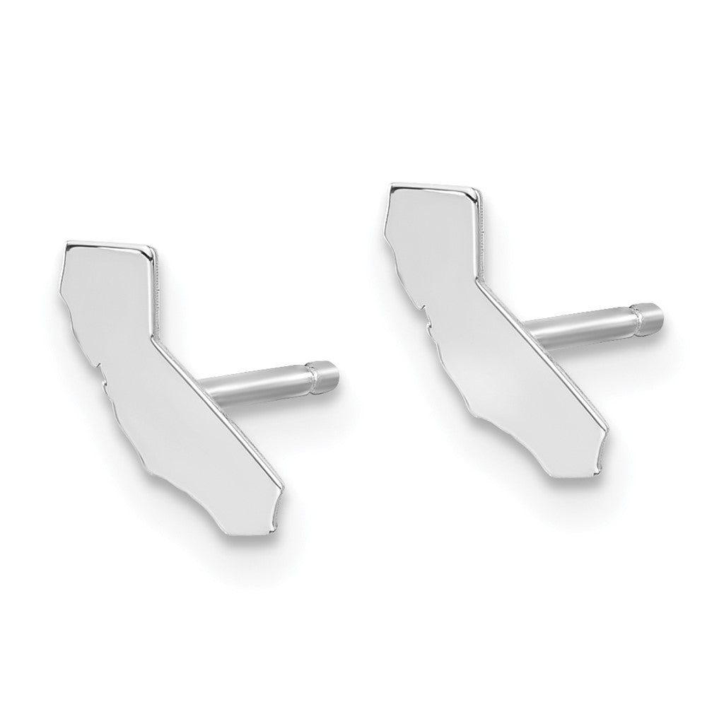 Sterling Silver/Rhodium-plated California State Earrings