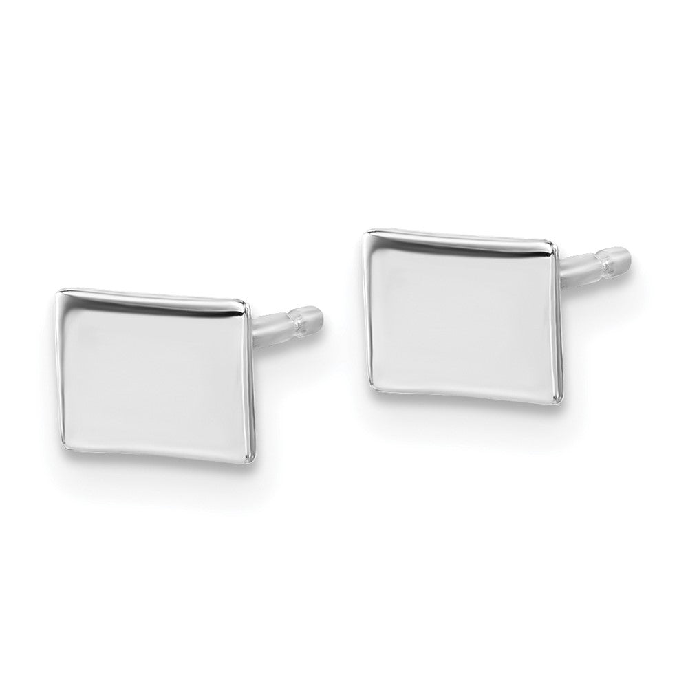 Sterling Silver/Rhodium-plated Colorado State Earrings