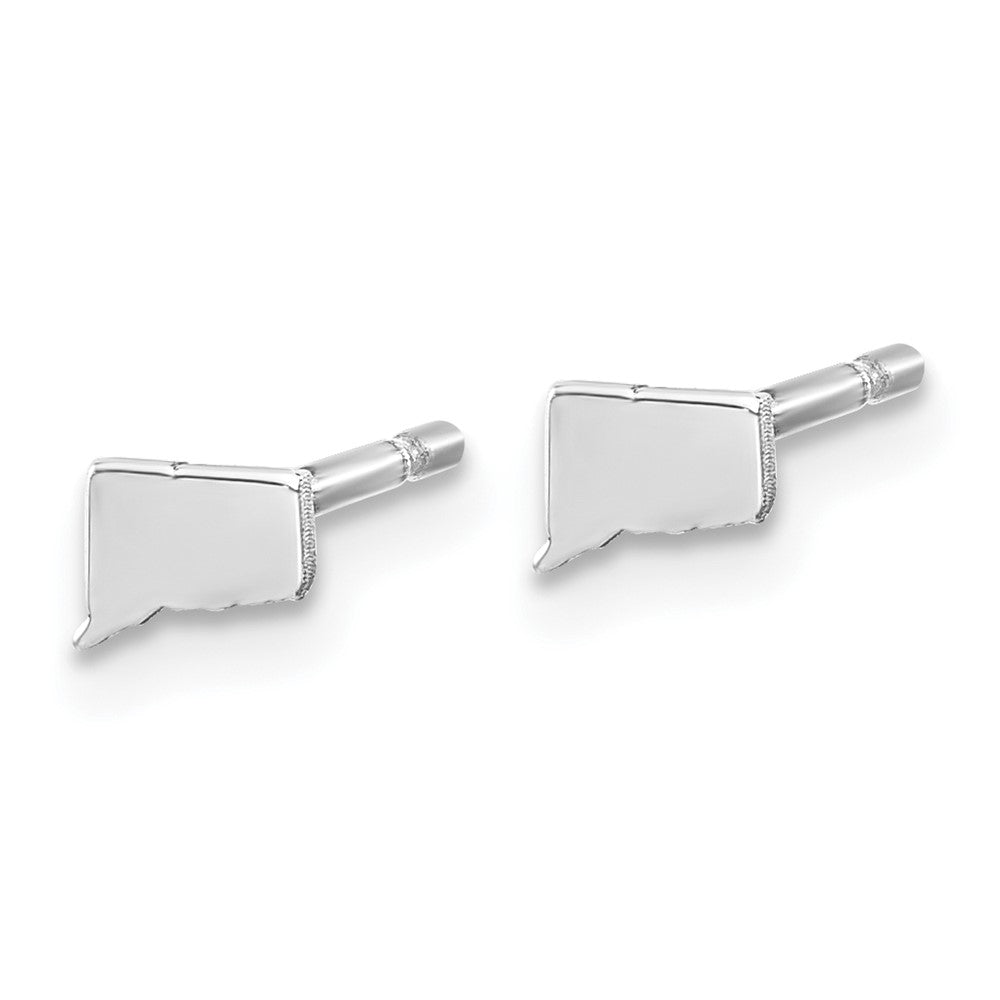 Sterling Silver/Rhodium-plated Connecticut State Earrings