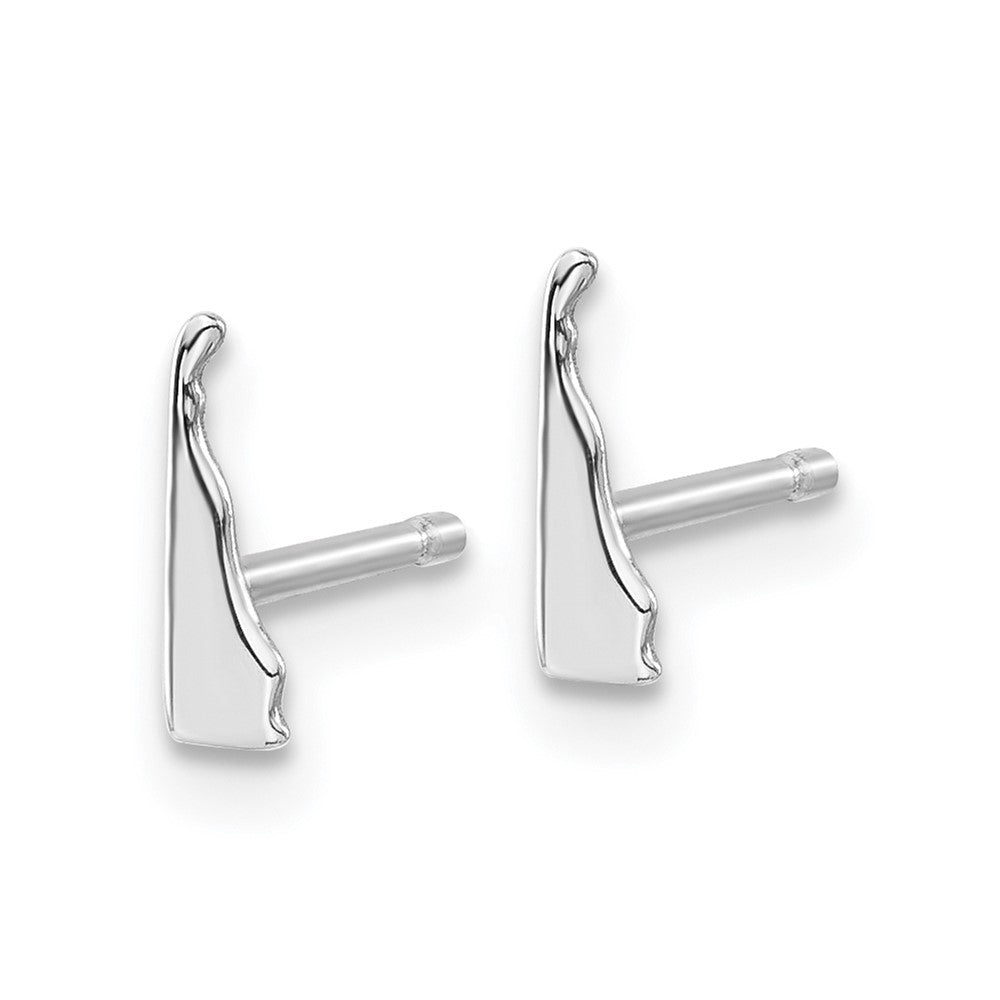 Sterling Silver/Rhodium-plated Delaware State Earrings