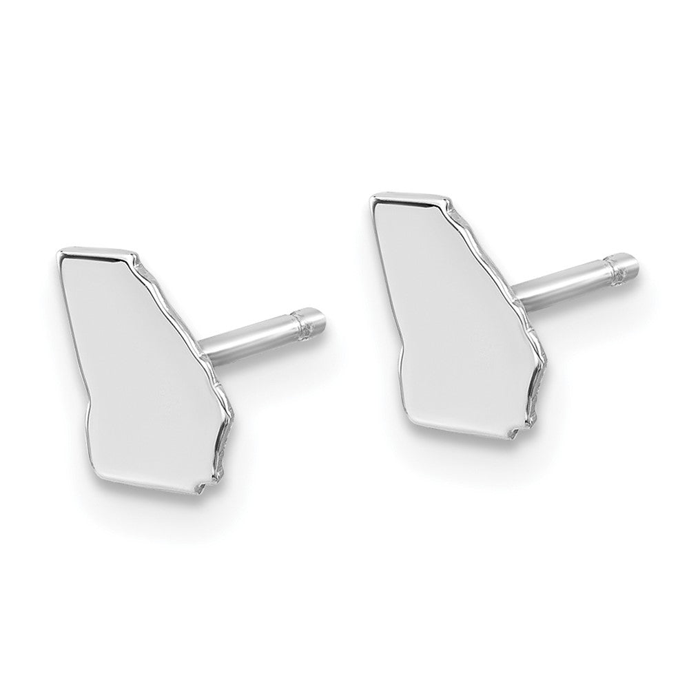 Sterling Silver/Rhodium-plated Georgia State Earrings