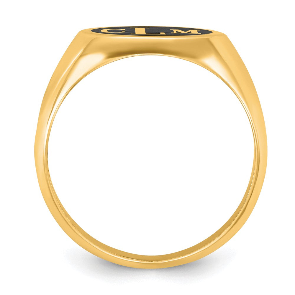 Sterling Silver/Gold-plated with Epoxy Monogram Ring