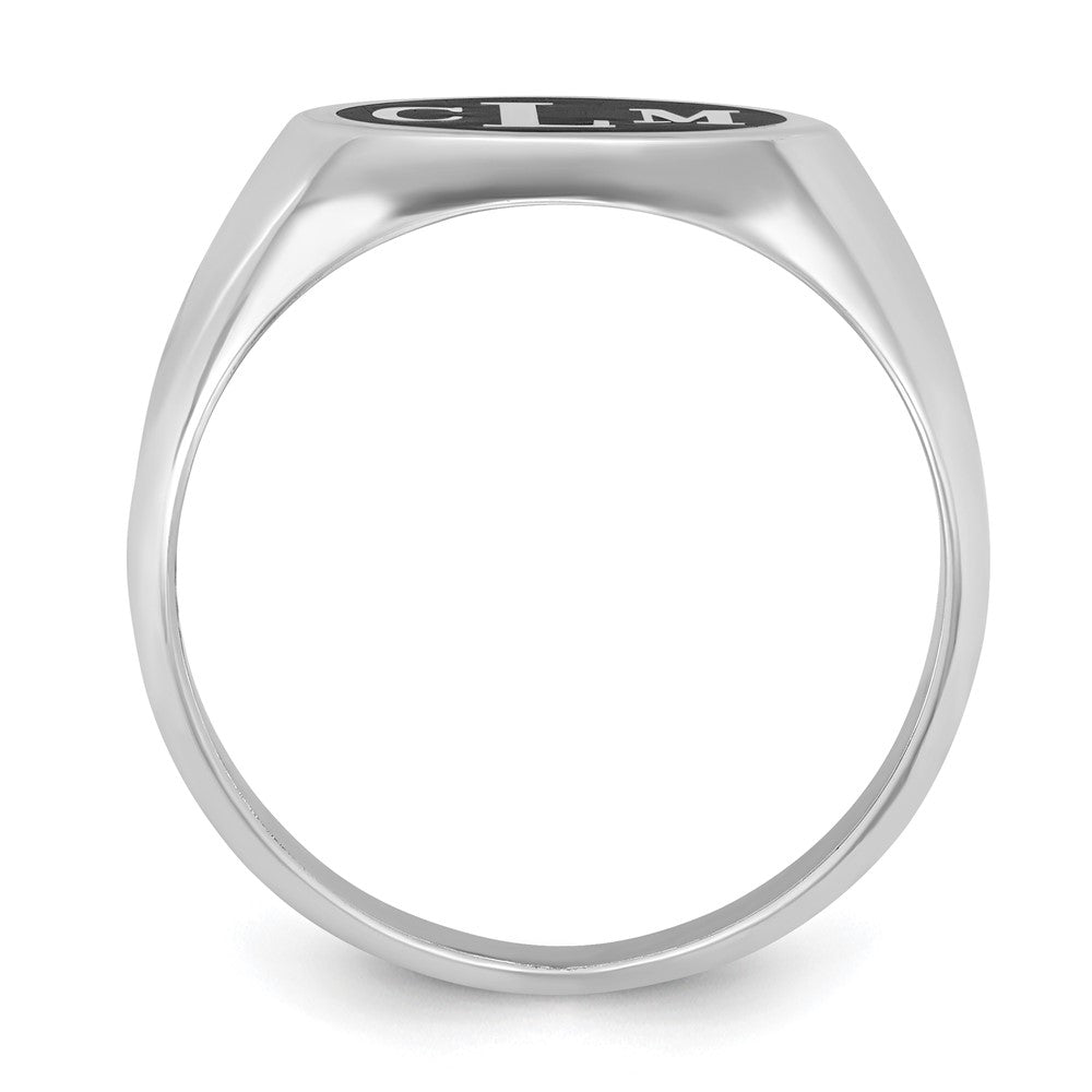 Sterling Silver/Rhodium-plated with Epoxy Monogram Ring