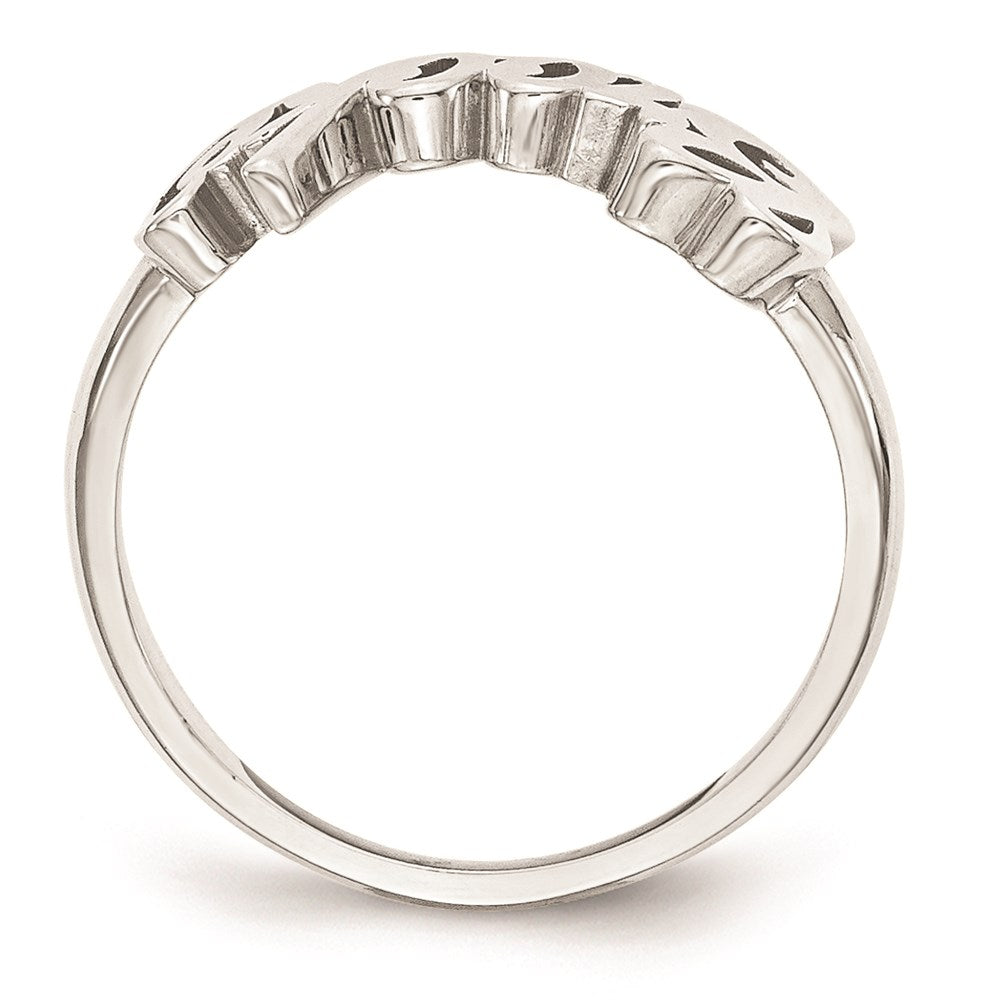 10k White Gold Name Plate Ring