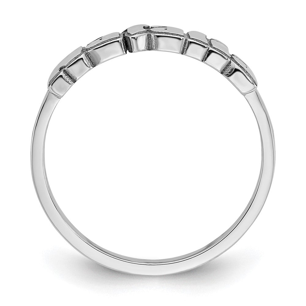 10K White Gold Polished Personalized Name Ring