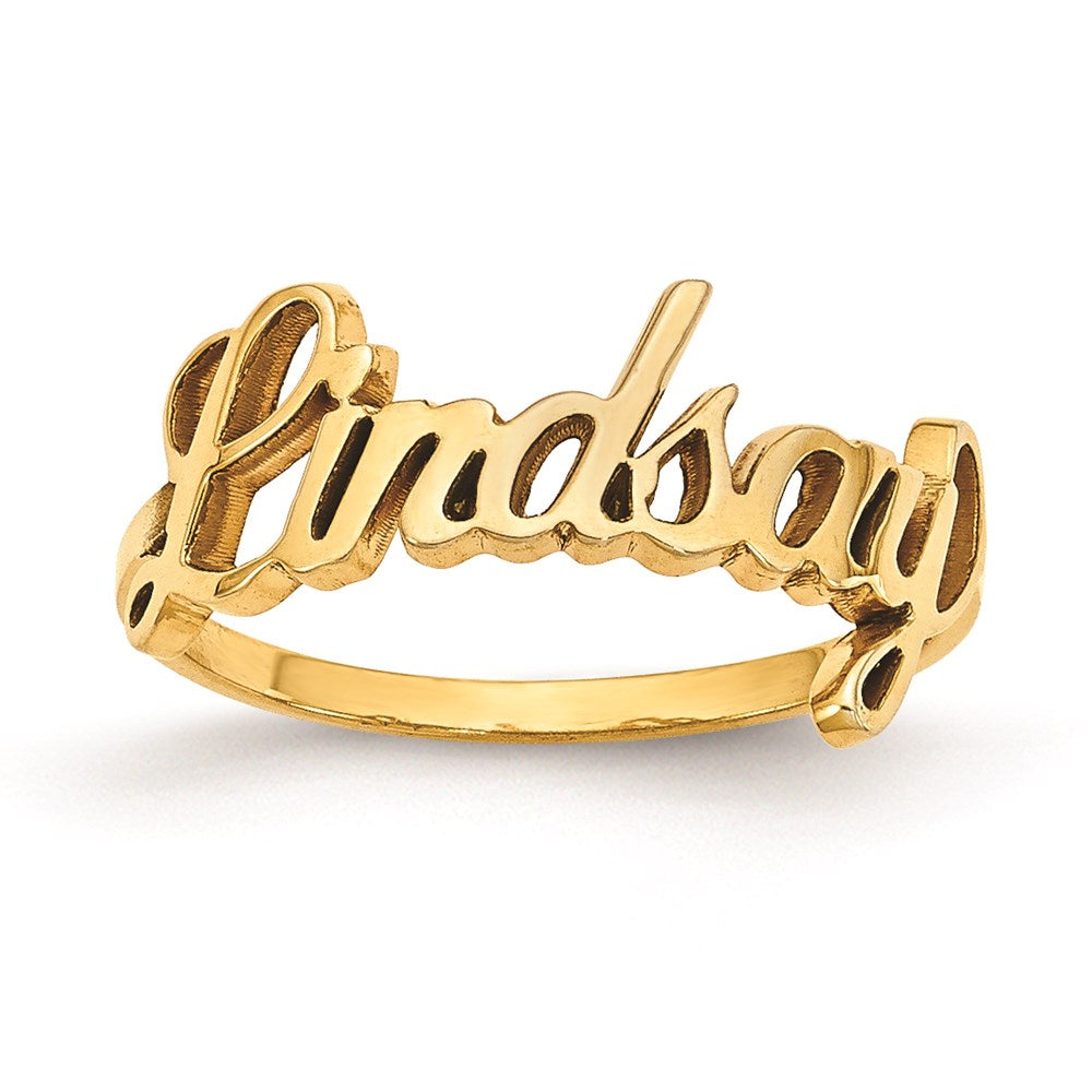 Sterling Silver/Gold-plated Name Plate Ring