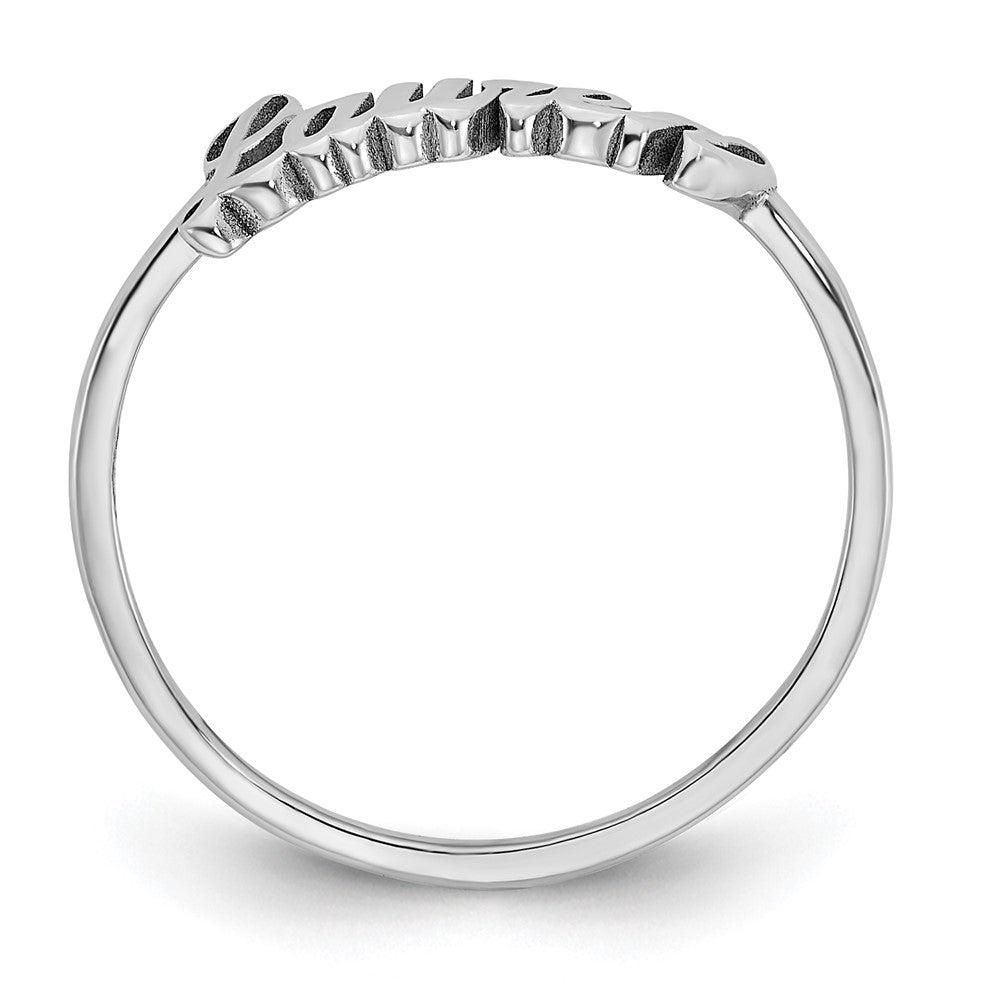 Sterling Silver/Rhodium-plated Name Plate Ring