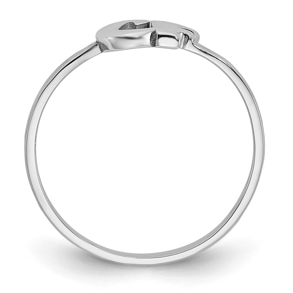 10k White Gold Script or Block Font Double Initial Ring