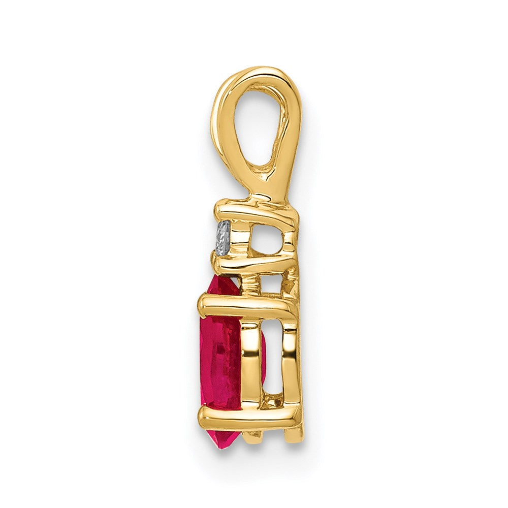 14k 6x Oval Ruby A Diamond pendant