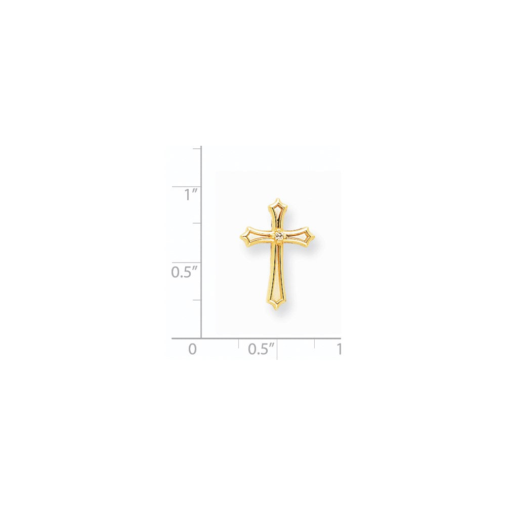 14k AA Diamond Cross Pendant