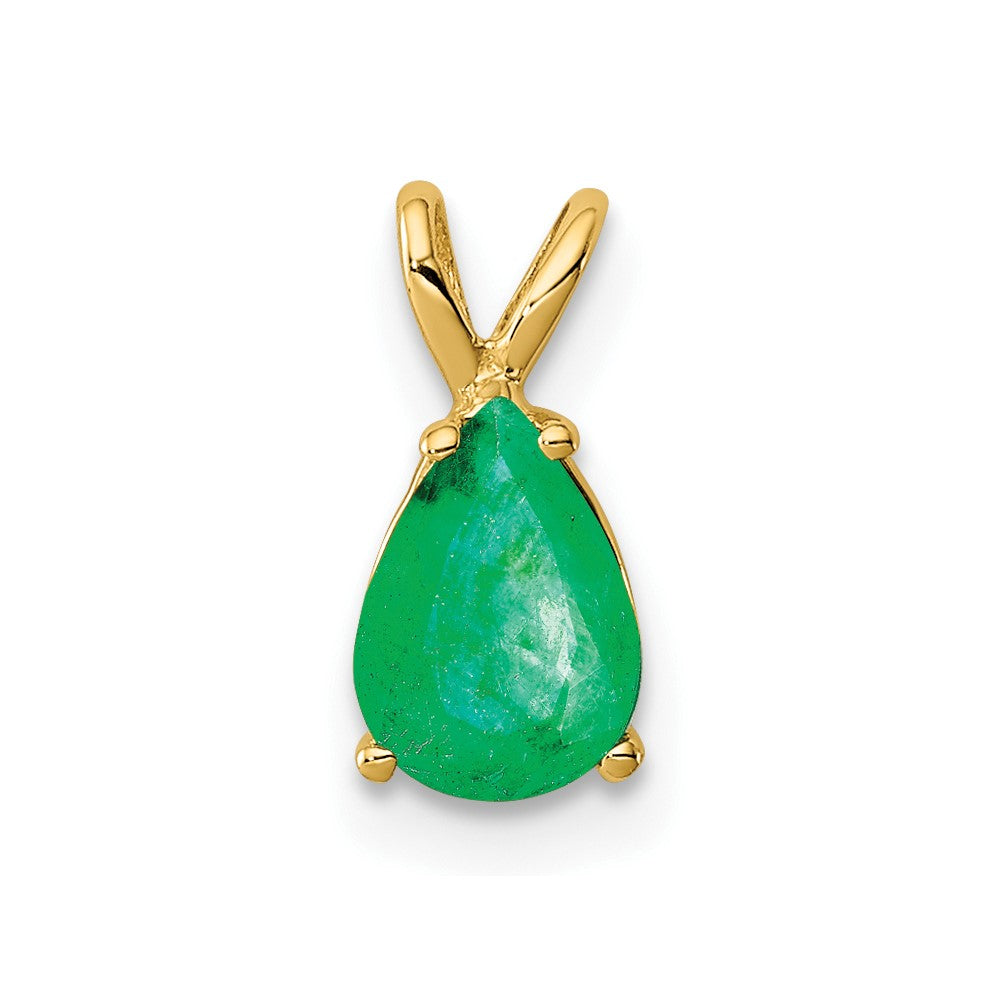 14k 7x Pear Emerald Pendant
