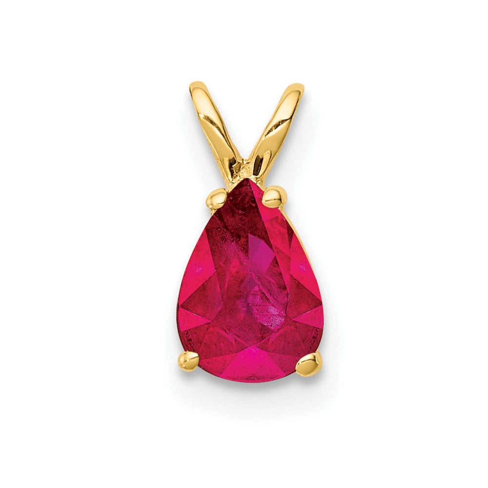 14k 7x Pear Ruby Pendant