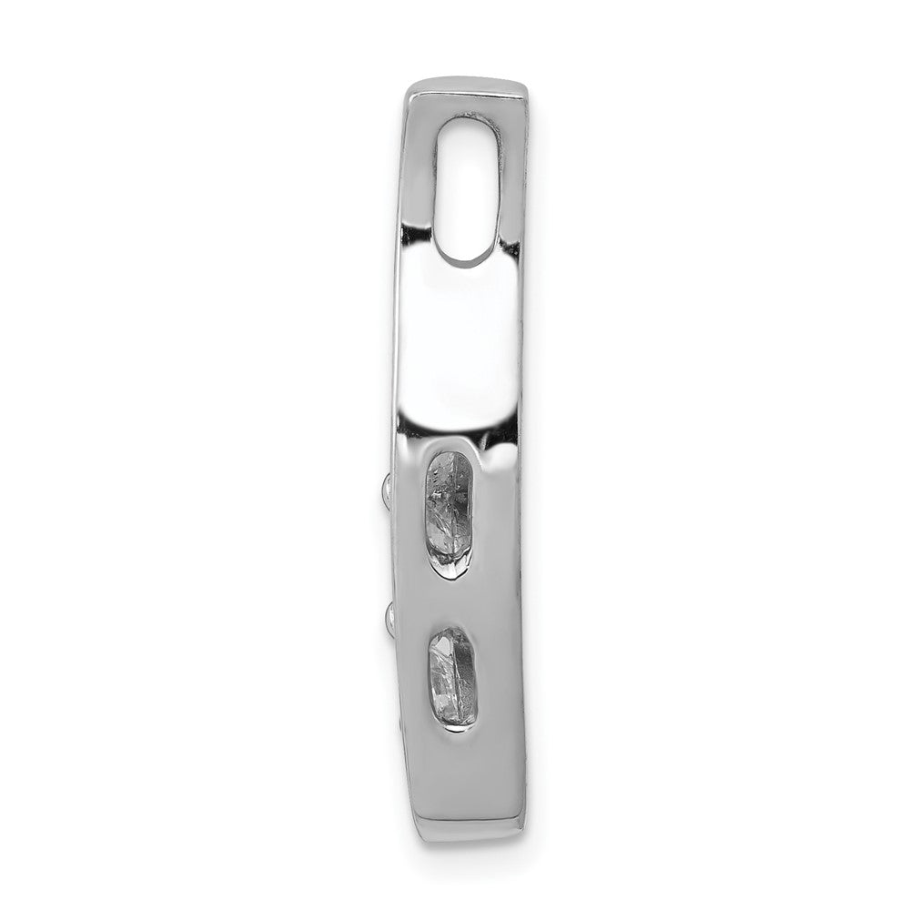 14k White Gold Complete 1.5 carat Three-Stone VS Diamond Curved Bar Chain Slide