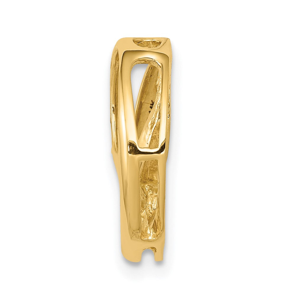 14k Complete 3- VS Diamond Three-Stone Circle Chain Slide