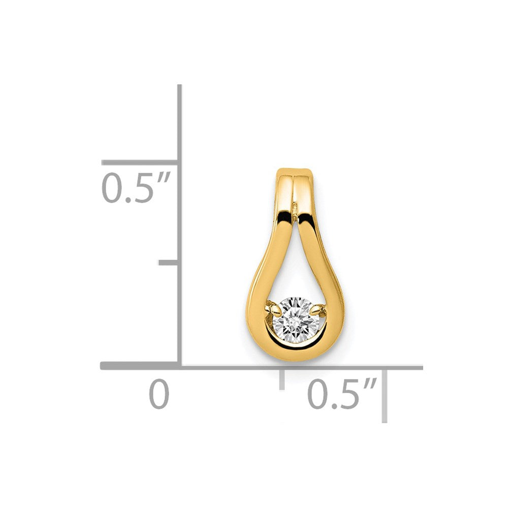 14k AA Diamond Teardrop Shape Slide Pendant