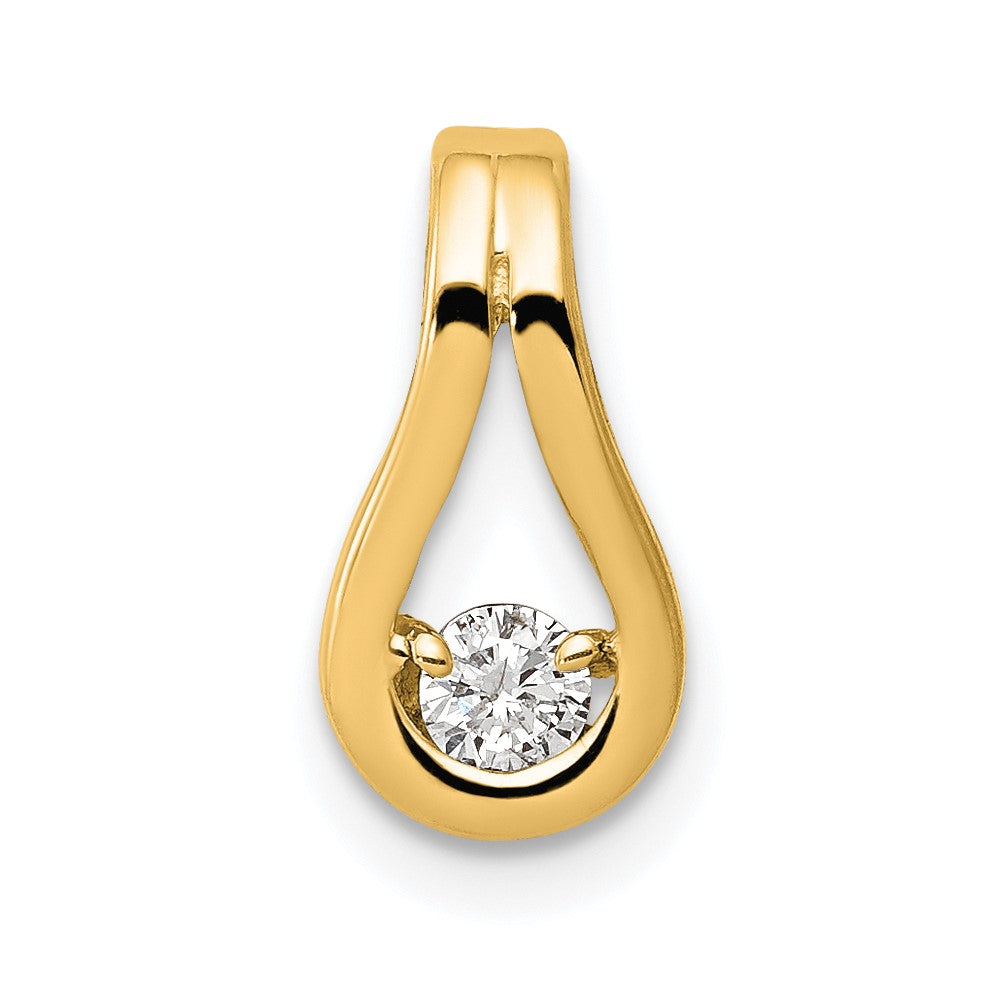 14k A Diamond Teardrop Shape Slide Pendant