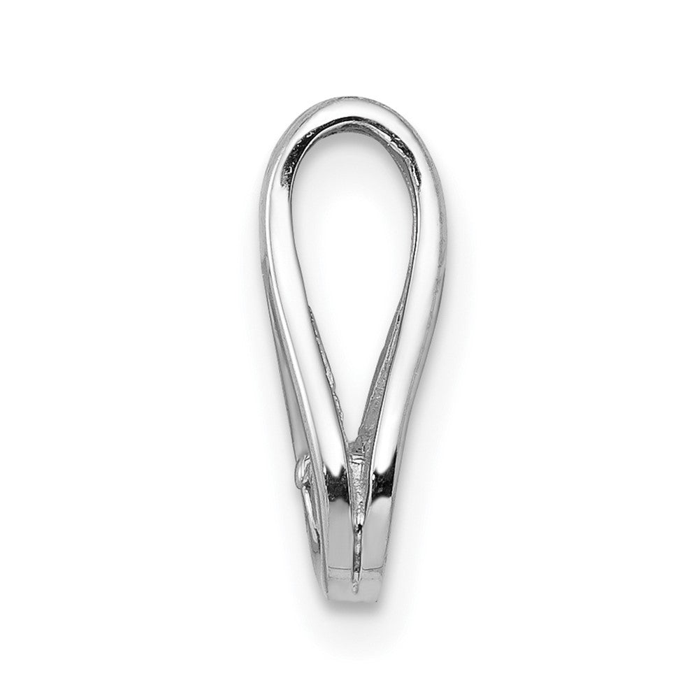 14k White Gold A Diamond Teardrop Shape Slide Pendant