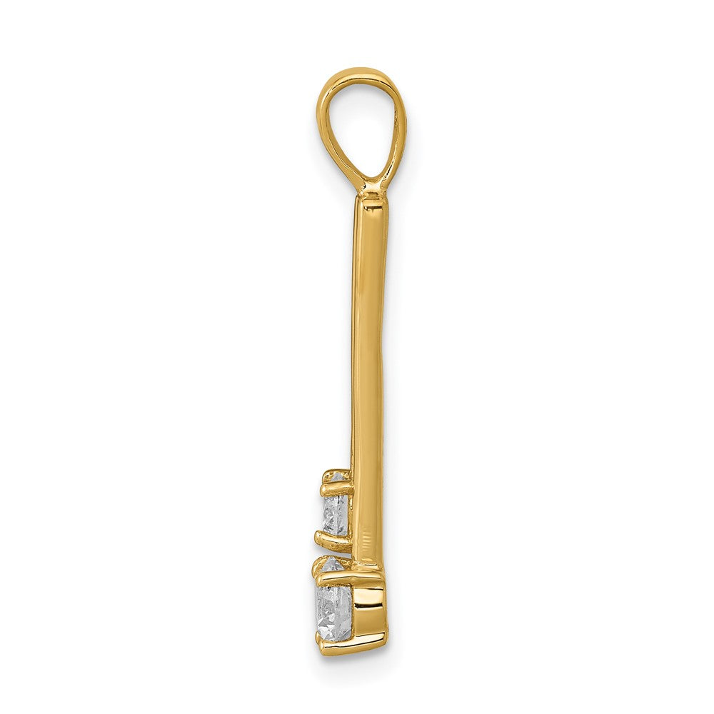 14k Complete / Two-stone AA Diamond Pendant