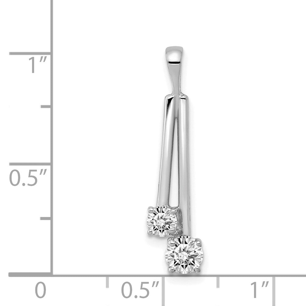 14k White Gold Complete / Two-stone AA Diamond Pendant