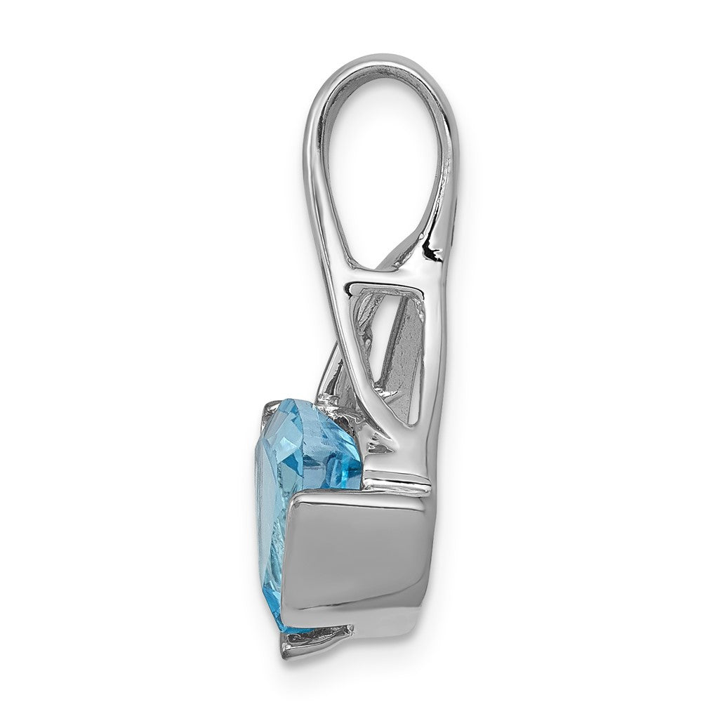 14k White Gold Trillion Blue Topaz Slide Fits up to Regular/ Fancy or Reversible Omega