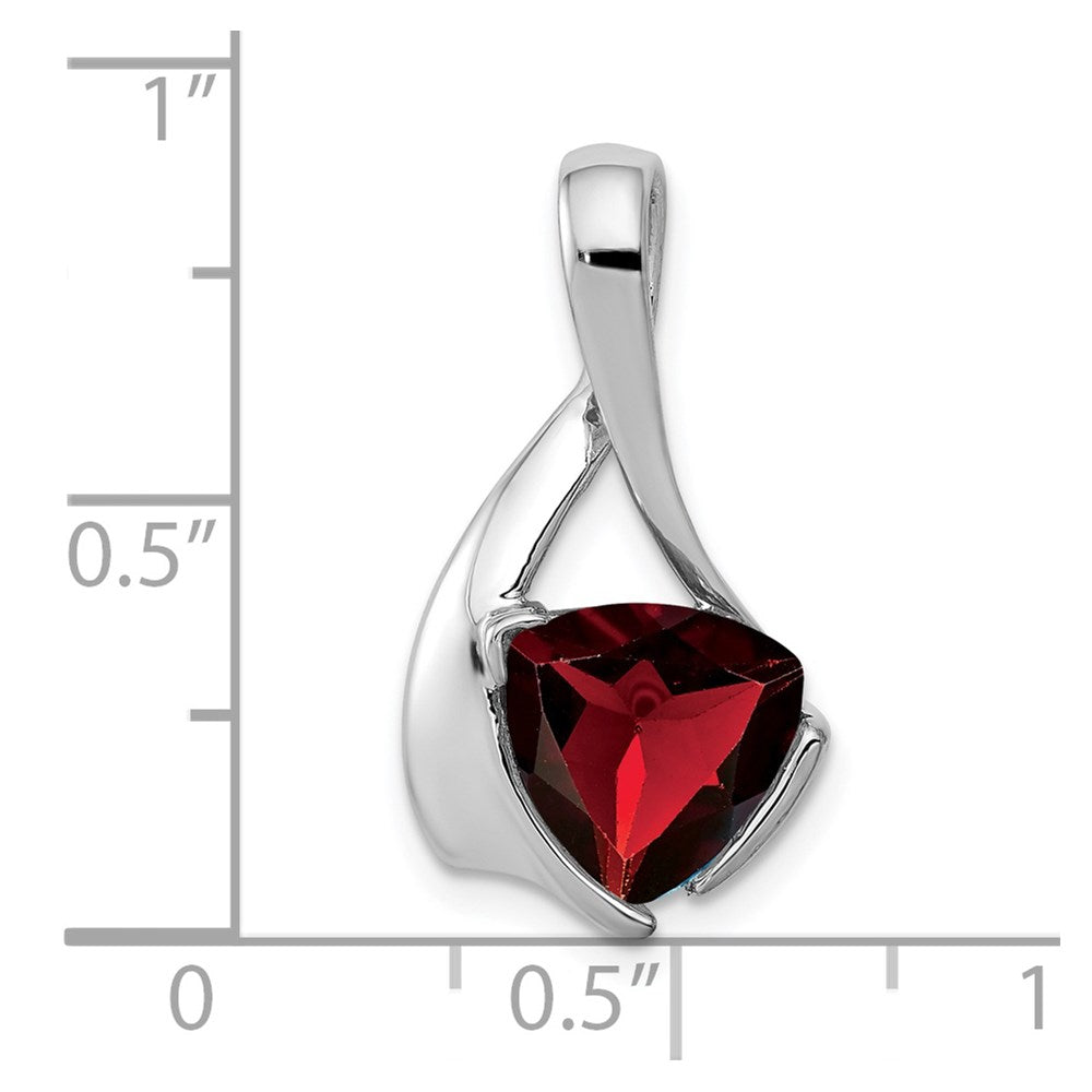 14k White Gold Trillion Garnet Slide Fits up to Regular/ Fancy or Reversible Omega