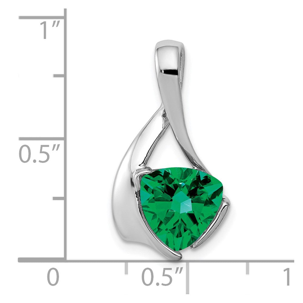 14k White Gold Trillion Mount St. Helens Pendant