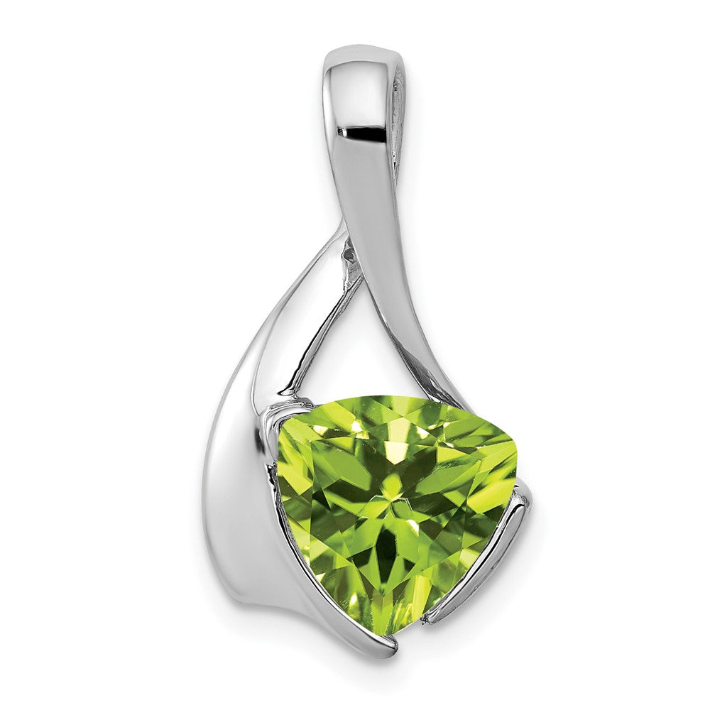 14k White Gold Peridot Pendant